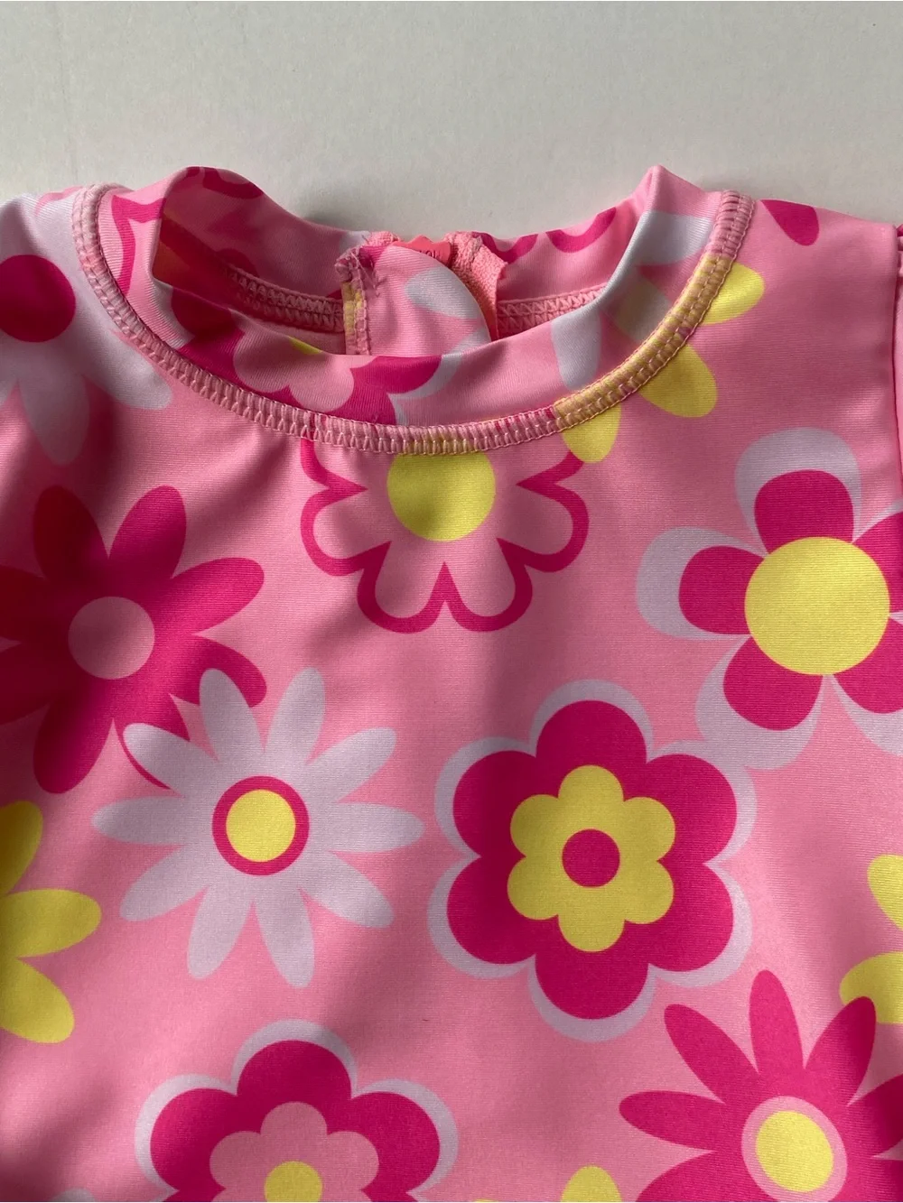 Baby Girl’s Rashguard Swimsuit Size 12 months Pink Floral One Piece Sol Borne